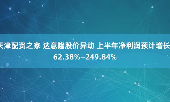 天津配资之家 达意隆股价异动 上半年净利润预计增长162.38%—249.84%
