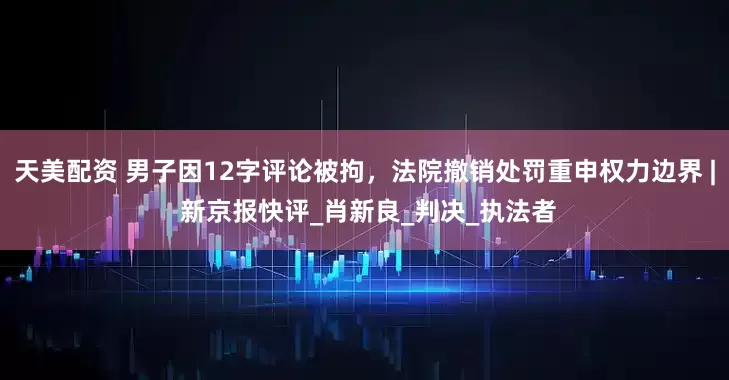 天美配资 男子因12字评论被拘，法院撤销处罚重申权力边界 | 新京报快评_肖新良_判决_执法者